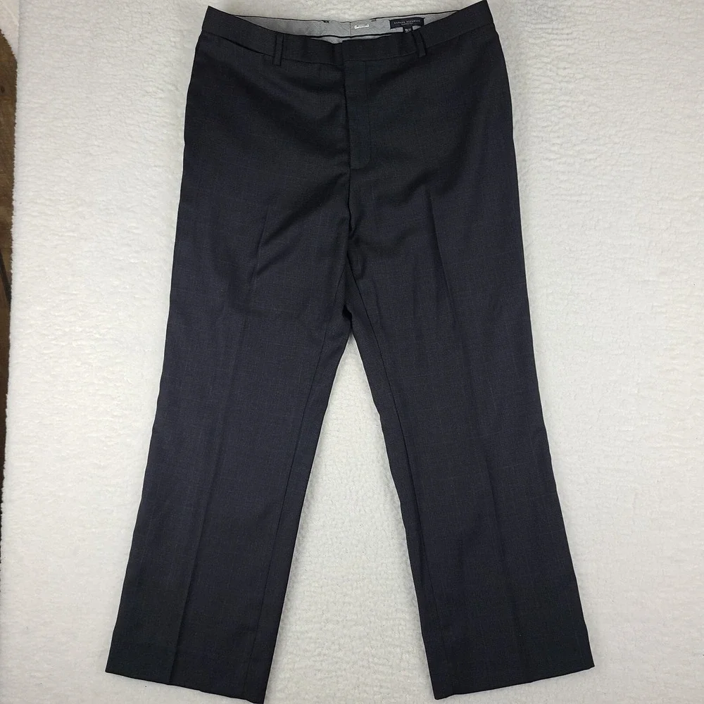 Banana‎ Republic Dress Pants Mens 38 x 32 Dark Gray Plaid Classic Fit Slacks